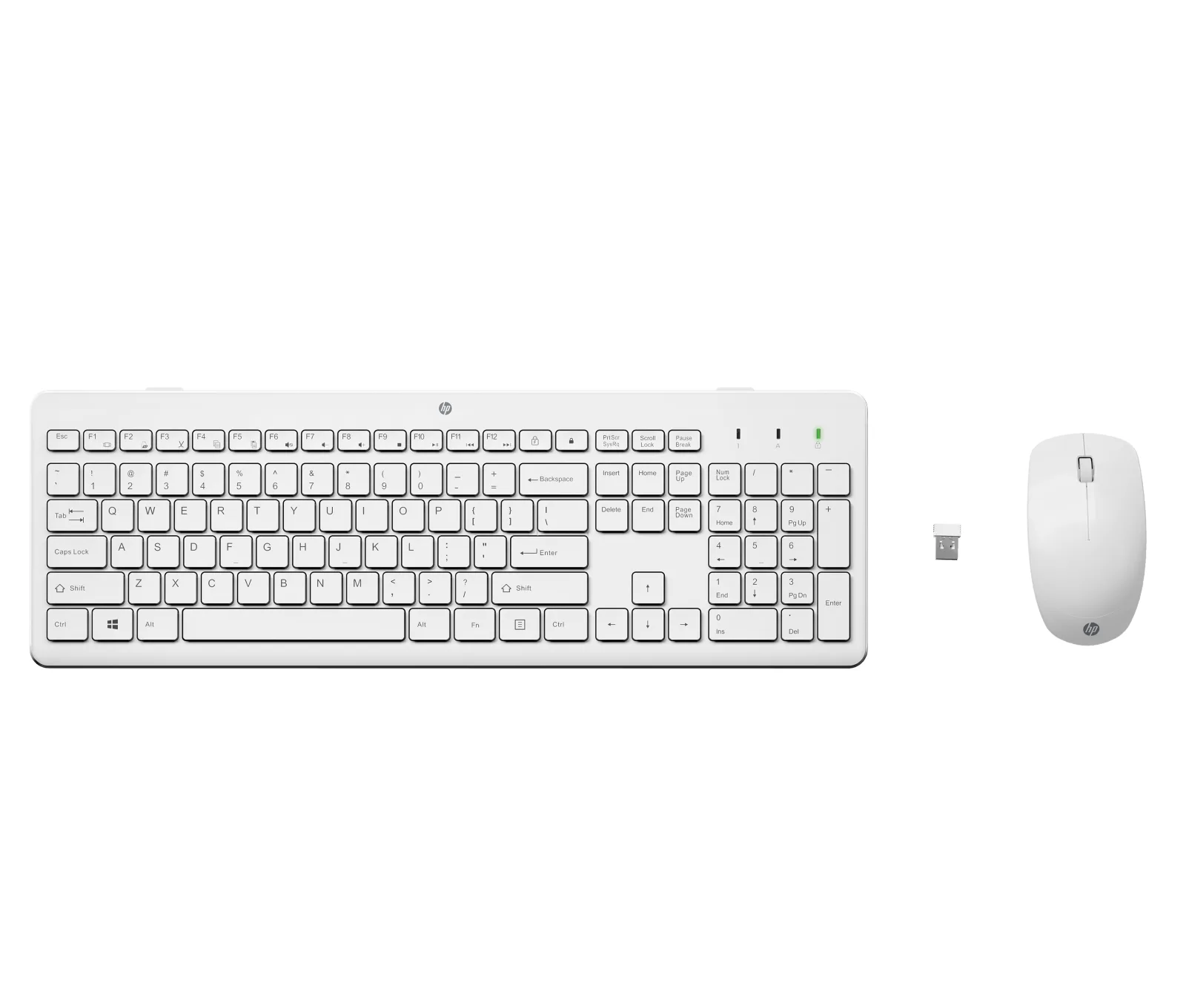 Keyboard and mouse set - wireless - 2.4 GHz - AZERTY - Belgium - white - for HP 24; Laptop 14, 14s, 15, 15s, 17; Pavilio