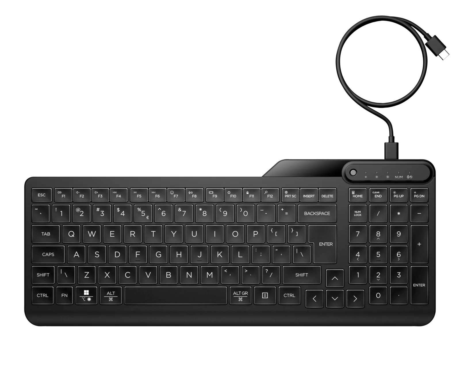 Keyboard - multi device - 65% - compact - backlit - USB - AZERTY - Belgium - black