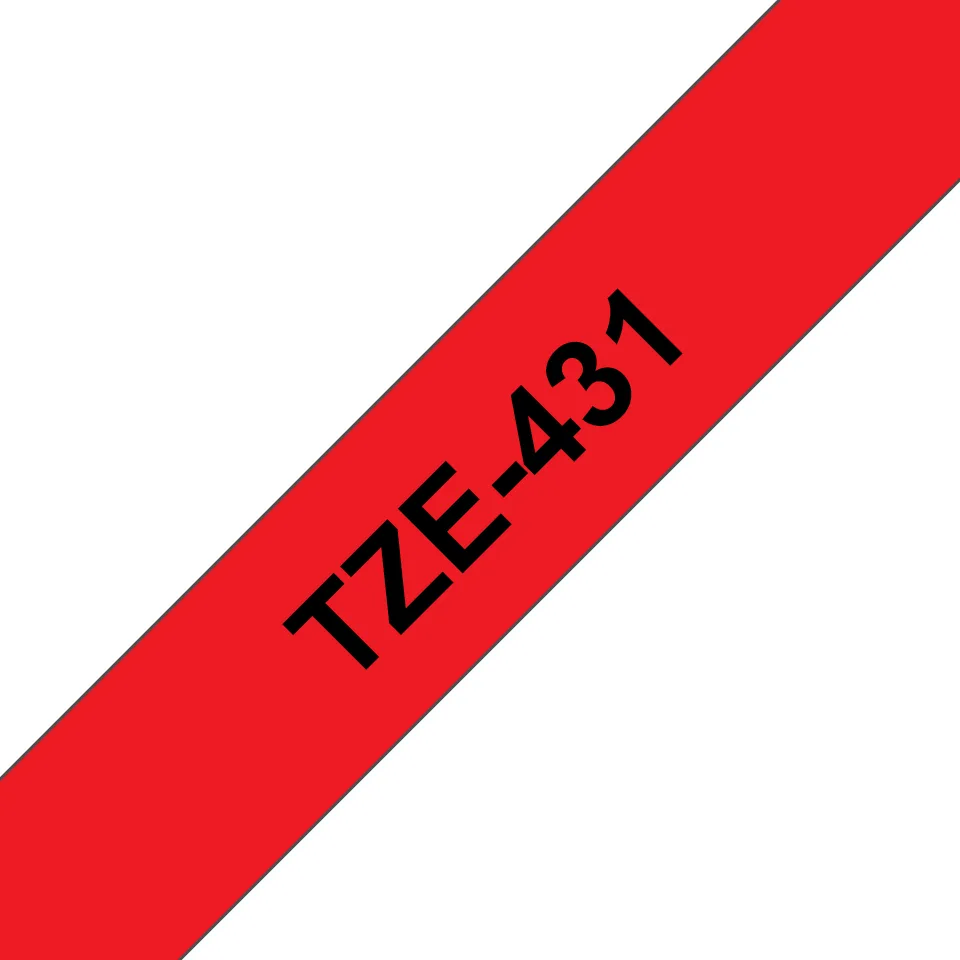 TZe431 12mm x 8m Standard laminated Blac