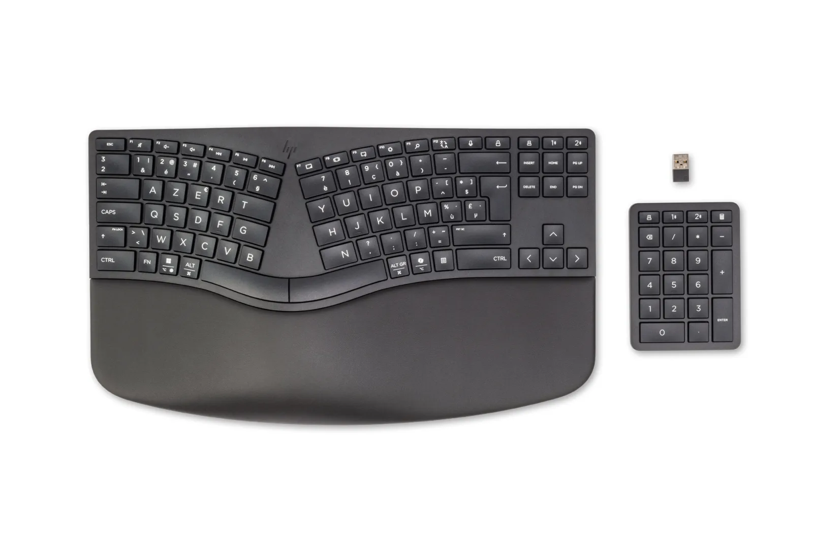 Keyboard and keypad set - compact size, 2-zone layout, separate numpad, low profile key travel, multi-device - wireless
